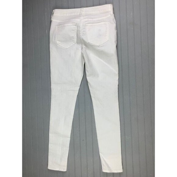 Old Navy Size 2 Womens White Jeans Mid Rise Super Skinny Stretch - Picture 3 of 5